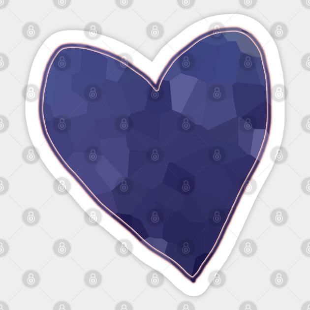 Blue Mosaic Heart Sticker by ellenhenryart